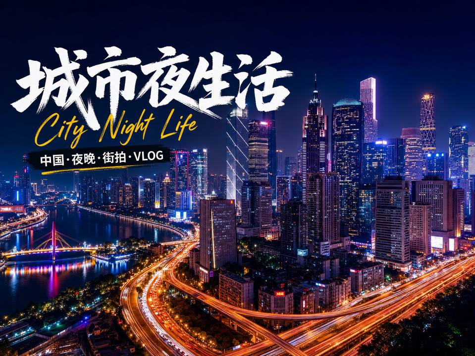 蜜芽城市夜景短视频霓虹都市